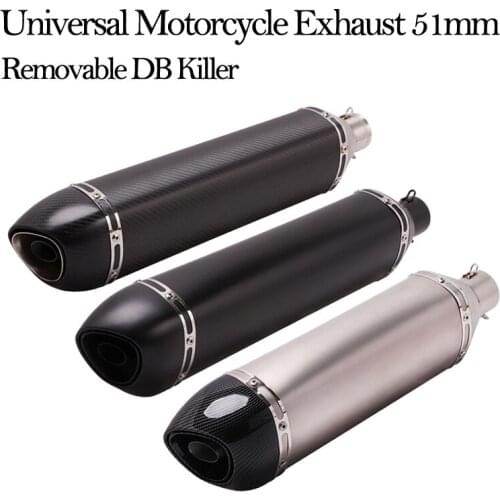 Length 460MM 560MM Universal Motorcycle Exhaust Escape Moto Pipe Modified DB Killer 51MM For ER6N Ninja650 RC390 CBR400 GSX1300R