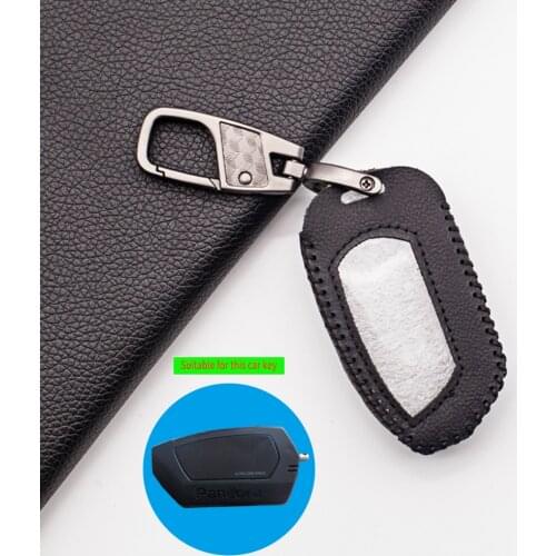 DXL4950 Praise Soft 100% Leather Key Case Cover Car Alarm System for Pandora DXL 4950 DX-90BT DX-91 DX9X TTS LCD Remote Control
