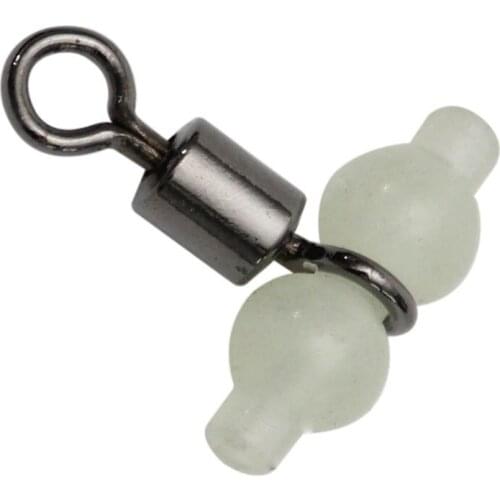 Easy Catch 50pcs Luminous Cross Line Rolling Fishing Swivel 3 Way Fishing Line Connector Swivel Size L S