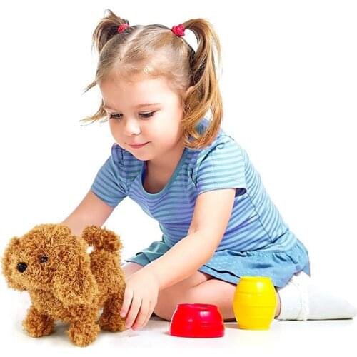 Electric Simulation Teddy Dog Plush Toy Intelligent Dog Toy Will Call Walking Simulation Puppy Animal Toy For Kids Gift
