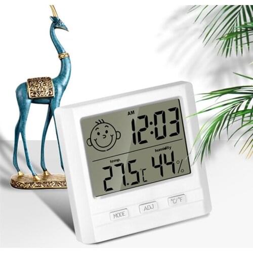 Electronic Wall Clock Digital Table Desk Clock With Digital Thermometer Hygrometer Indoor Temperature Humidity For Home