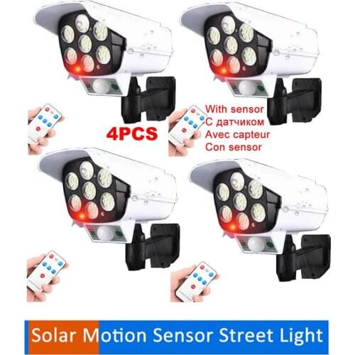 4pcs remote solar fake monitor dummy camera Torch Light Garden Lamp Waterproof Outdoor Landscape Decoration Garden Lawn Light mo