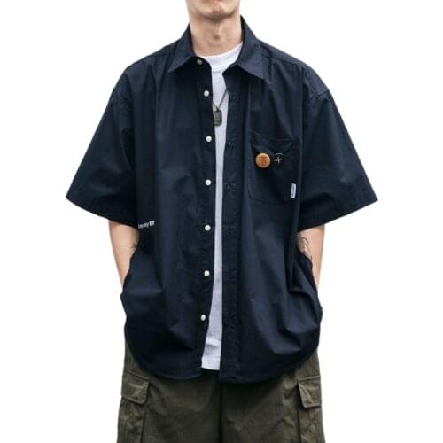 Short sleeve hawaiian casual shirt dress for shirts men 2021 fashion brand cityboy loose camisa masculina streetwear