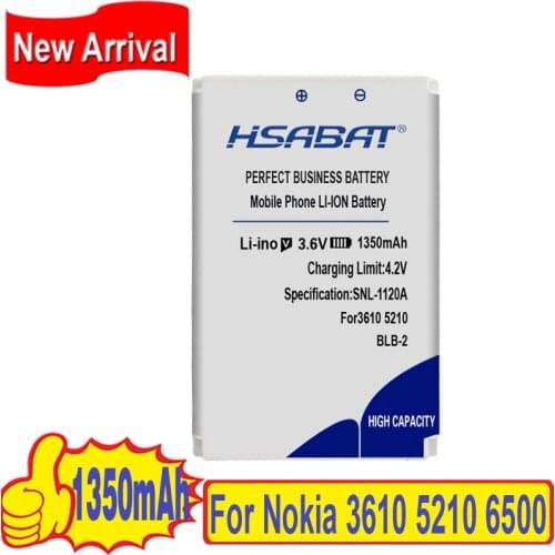 HSABAT 100% New 1350mAh BLB-2 Battery for Nokia 3610 5210 6500 6510 7650 8210 8250 8310 8850 8890 8910 free shipping