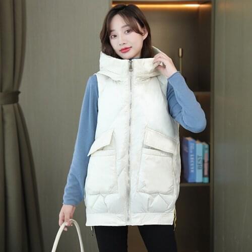 ISENMAL New Short Parka Autumn Women Vest Winter Waistcoat For Lady Casual Sleeveless Warm Thick Parka Coat