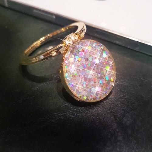 Bling Glitter Sequin Finger Ring Holder for For iPhone X 8 7 11 12 Pro Redmi Samsung Round Phone Table Holder Rotation Stand