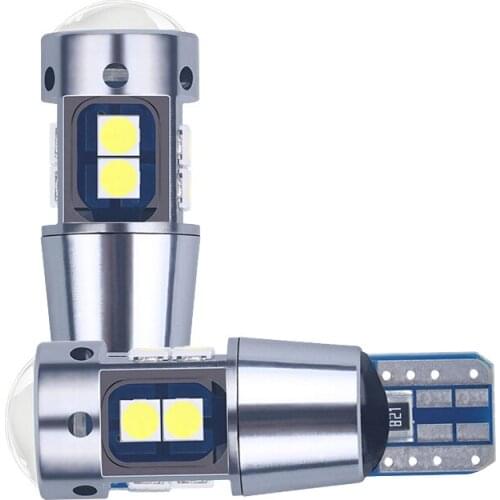 2PCS Canbus T10 W5W LED Bulb 3030 10SMD Car Turn Side Light Auto Wedge Parking Bulb Interior Dome Light Car Styling 6000K White