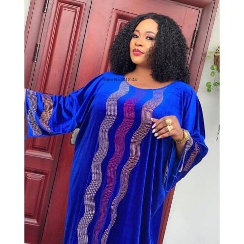 African Dresses for Women 2020 Dashiki Silk Diamonds Stripe Robe Africaine Femme Africa Maxi Dress African Clothes Ladies dress