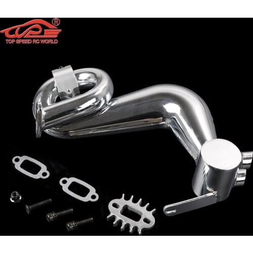 Alloy Silencer Exhaust Pipe Kit for 1/5 Hpi KM ROVAN Mcd Redcat Gtb Racing BAJA 5B SS Truck Toys Parts
