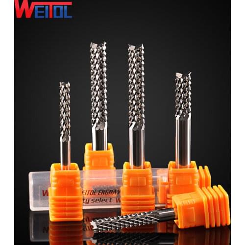 Weitol corn teeth end mill Tungsten steel Corn Cutter Cement board ,Hardwood,PCB cutting CNC Router Bits