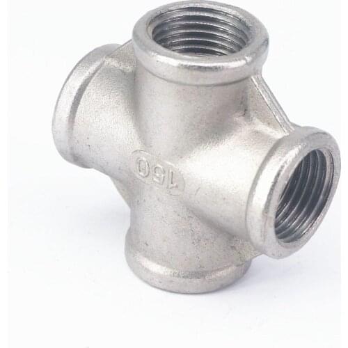 1/2" BSP Female 304 Stainless Steel Cross 4 Way Connector Pipe Fitting water oil air