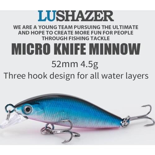 LUSHAZER Sea fishing submerged Minnow 4.5g5.2cm Fishing Lure baits Hard Bait Plastic Pike Fishing tackle Pesca