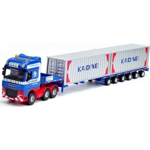 Simulation 1: 50 telescopic flat container transporter model,engineering construction vehicles,die-casting toys,free shipping