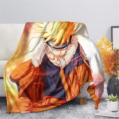 Anime Ninja Uzumaki Flannel Soft Warm Blanket Cute Kid Bedding Bed Cover Bed Couch Travel Office Cartoons Throw Blanket