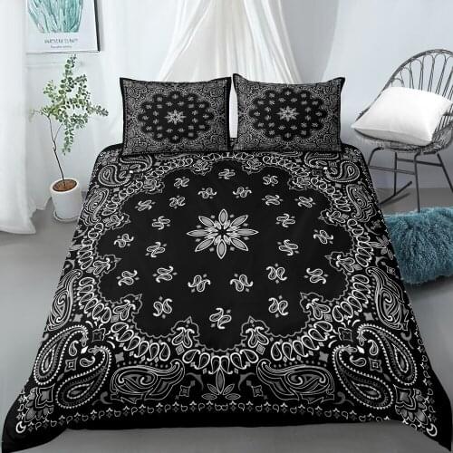 3D Print Duvet Cover Sets Dropshipping 2/3pcs (Single1Pillowcase) Boy Girl Kid With Pillowcase Multicolor Datura flower Black
