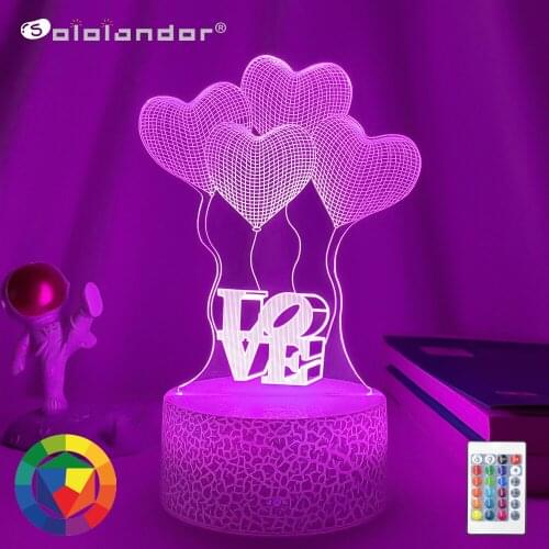 2021 Newest lamp 3D LED night light creative dining table bedside lamp romantic Balloon Love lamp children home decoration gift
