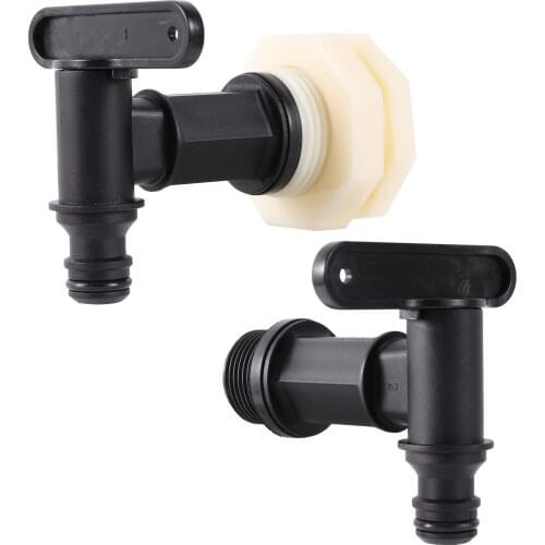 3/4"Thread Plastic IBC Tank Tap Garden Irrigation Hose Connector Valve Aquarium Fish Tank Replacement Valve Water Control Switch