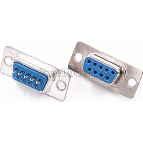 10Pcs RS232 serial port connector DB9 female socket/Plug connector 9pin copper RS232 COM socket adapter