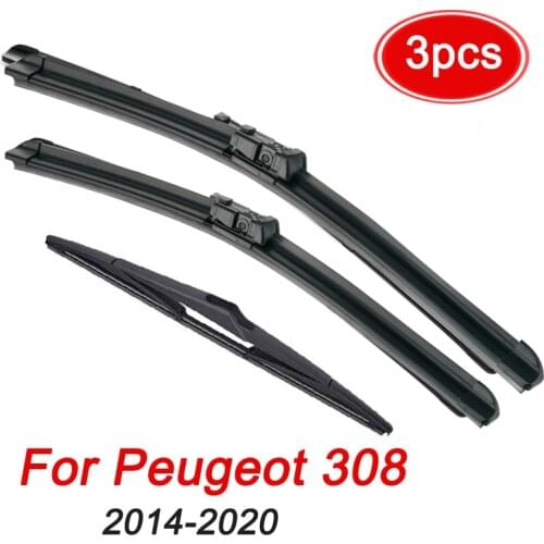 MIDOON Wiper Front Rear Wiper Blades Set For Peugeot 308 T9 Hatchback 2014 - 2020 Windshield Windscreen 24"18"9" 5.0