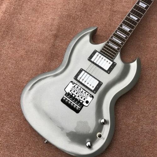 Oem6 string electric guitar, silver color, customizable, rosewood fingerboard, free delivery