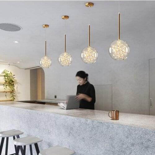 NORMICHY Star LED Chandelier Lighting Iron Glass Foam Gold Chandelier LED Lights Restaurant Hall Interior Decorative Lights