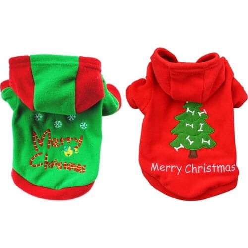 Dog Hoodie Christmas Autumn Winter Thickened Fleece Clothes for Chihuahua Coat Jacket Pet Sipplies