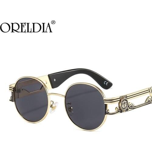 Vintage Round Sunglasses Women Retro Punk Metal Frames Sun Glasses Sunshade Eyewear Men Luxury Brand Big Frame Eyeglasses UV400