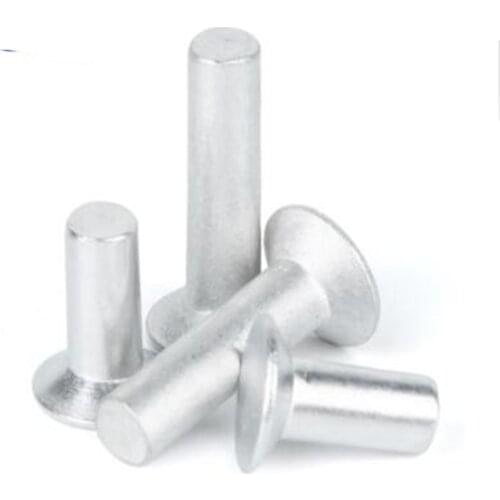 50/100PCS M2 M2.5 M3 M4 M5 GB869 Countersunk Head Rivets Aluminum Solid Rivet
