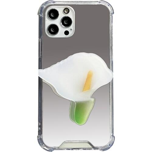 Back Mirror Lily Stand Knot Case for iPhone 12 Pro Max Back Phone Cover for 12 11 Pro Max X XS XR 8 7 Plus SE 2020