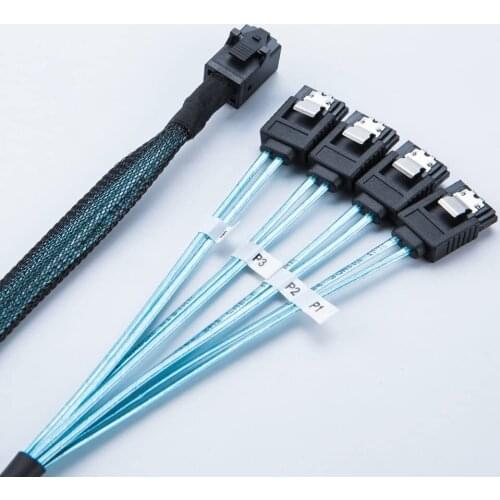 0.5m 1m Internal HD Mini SAS Cable SAS SFF-8643 To 4 SATA Cable SAS to 4 SATA Cable Connect to Hard Drive SATA Cable