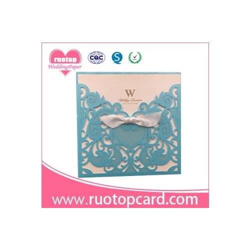 1pcs Sample New Arrival Horizontal Laser Cut Wedding Invitation/Elegant Square Pocked Fold Wedding Invitation Card with Envelope