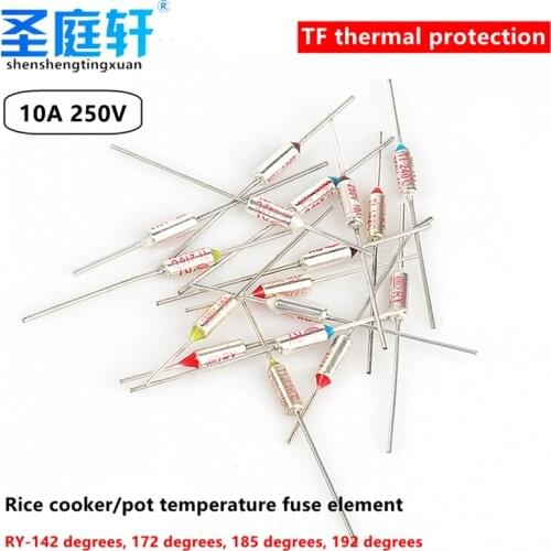 10 pcs / lot TF thermal protection RY-142 172 185 192 degrees 10A 250V rice cooker pot temperature fuse insurance