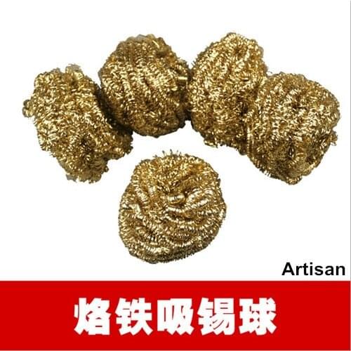 2pcs/lot Copper cleaning ball to clean iron wire solder Soldering Iron Tip Cleaning Ball Remover Wire Sponge