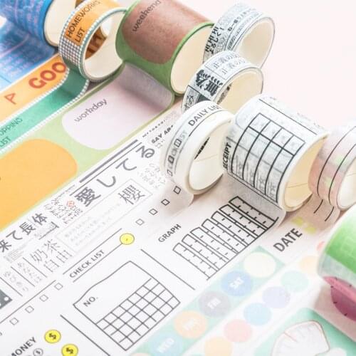 4pcs/set Planner Washi Tape Time Planning Decoration Material Masking Tape School Suppliers Stationery By Kevin&sasa Crafts