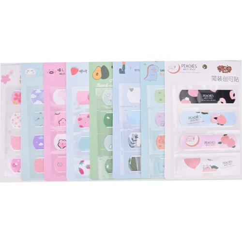 4 Pcs/Sheet Waterproof Breathable Band Aid Portable Cute Hemostatic Adhesive Bandages