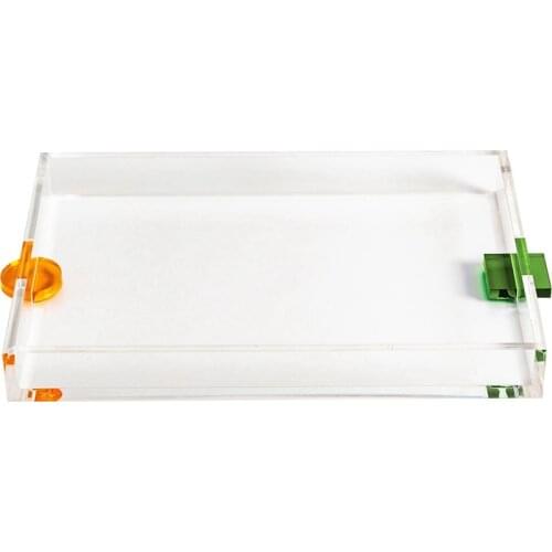 Acrylic Serving Tray Nordic Modern Style Clear Large Square Vase Tray for Home Decor, Food Coffee Bread Table Ornament