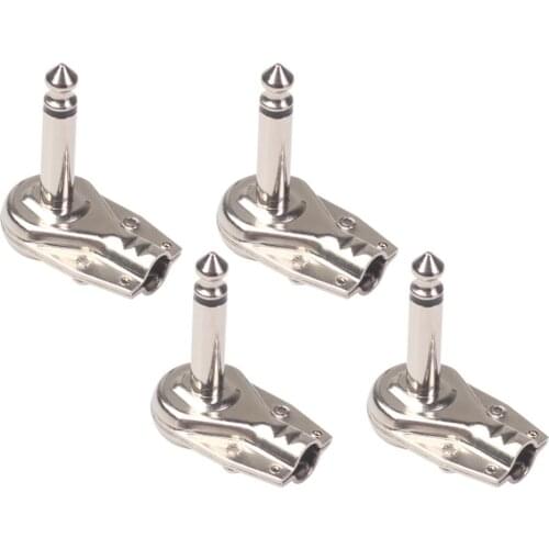 8 Pcs 1/4" Audio Plugs Guitar Effect Cables Plug Right Angle Design
