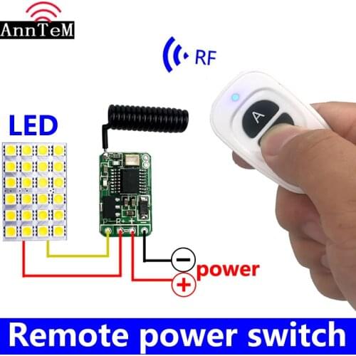 Wireless Remote Control Switch 433mhz rf Transmitter Receiver kit 3.7v 5v 6v 9v 12v Battery Power Mini Small Controller Module