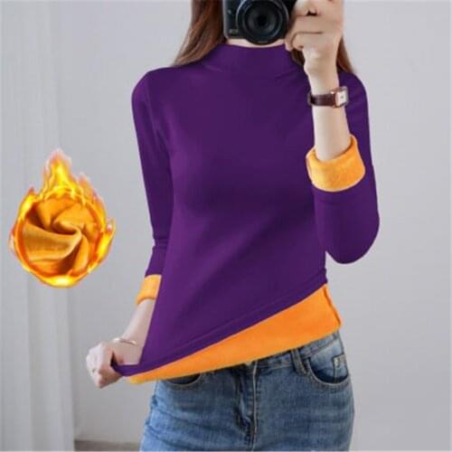 Plus Size M- 4XL Thick Warm Gold Velvet Underwear Tops Women Winter Long Sleeve High collar Thermal Body Bodysuit tops PZ2970