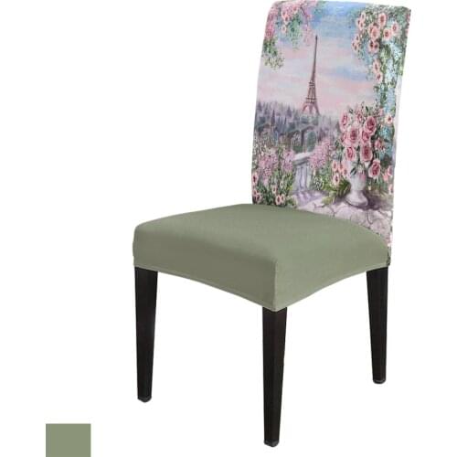 Spandex Chair Cover Garden Flowers Paris Watercolor Painting Chair Cover Hotel Wedding Supplies Dining Chair Cover Stretch