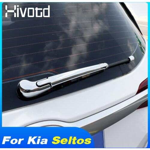 ABS Chrome Rear Window Wiper Windshield Blade Cover Strip Exterior Parts For Kia Seltos 2020 2021 Accessories Car-Styling
