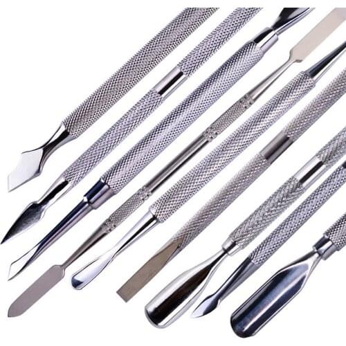 1pcs Double-ended Stainless Steel Cuticle Pusher Dead Skin Push Remover for Pedicure Manicure Nail Art Cleaner Care Tool