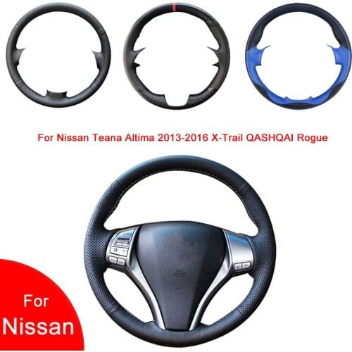 Breathable Hand-Stitched Artificial Leather Car Steering Wheel cover For Nissan Teana Altima 2013-2016 X-Trail QASHQAI Roguge