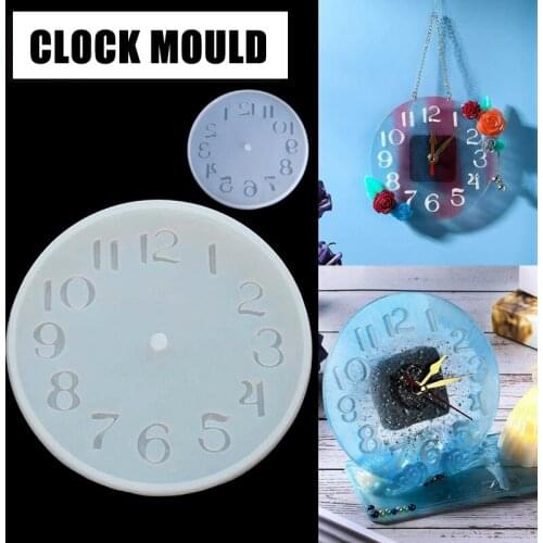 Resin Clock Mould Big Size Silicone Clock Moulds Craft DIY Epoxy Resin Tray Mould Handmade Jewelry Accessories Tool Gifts