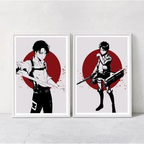 Canvas Painting Attack On Titan Eren Jaeger Levi Ackerman Anime Posters HD Prints Wall Art Picture Nordic Living Room Home Decor
