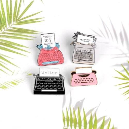 Hot Creative Brooch Typewriter Badge Vintage Ornament Good-looking Enamel Pins Personality Badge High Quality Accessories