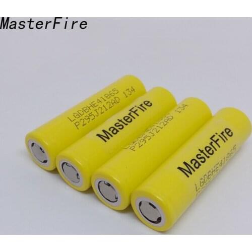 MasterFire Original HE4 2500mah 18650 3.7V 35A High Drain Rechargeable Battery Lithium Batteries Cell For Power Tool Flashlights