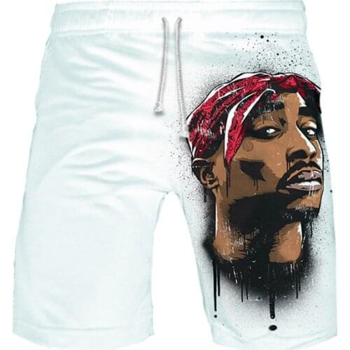 New Mens Gangsta Rap 2Pac 3D Tupac Swimwear Shorts Trunks Beach Board Shorts Swimming Pants Running Sports Surffing Cool shorts