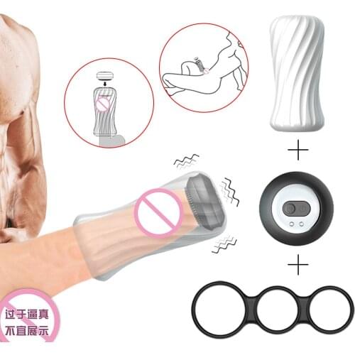 YEMA 3in1 Male Masturbator Vibrator Sex Toys for Men Pocket Pussy Vagina Penis Cock Ring Ejaculation Delay Woman Clitoris