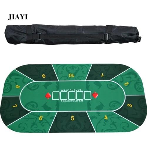 JIAYI Deluxe Suede Rubber Texas Hold'em Poker Tablecloth With Flower Pattern Casino Poker Set Board Game Mat Poker Cloth 1.2m